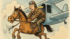 Vtip: Pilot chytí koňa a...