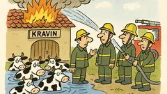 Vtip: Hlásenie hasičov: kravín nezhorel, ale...