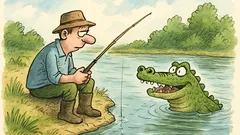 Vtip: Rybár sedí na brehu rieky...