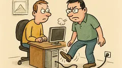 Vtip: Užívateľ volá admina, lebo počítač...