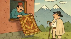 Vtip: Turecký hosť práši koberec v Tatrách...