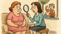 Vtip: Pozerá sa na mňa cez zväčšovacie sklo...