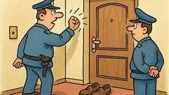 Vtip: Policajti klopú na dvere bytu...