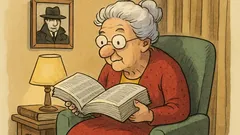 Vtip: Babička číta detektívku a hovorí...
