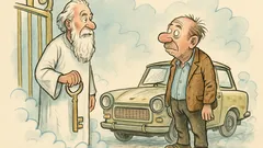 Vtip: Prečo majitelia trabanta idú do neba?